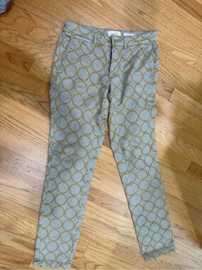 CHINO Embroidered Gray Pants with Mustard Stitching